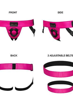 Трусы для страпона strap-on-me leatherette harness curious - fuchsia 6