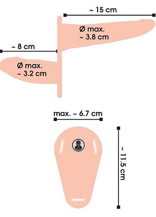 Двухсторонний страпон с вибрацией vibrating double strap-on 9