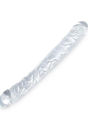 Двухсторонний фаллоимитатор 12'' flawless clear double dildo clear, 30х3,5 см. 3