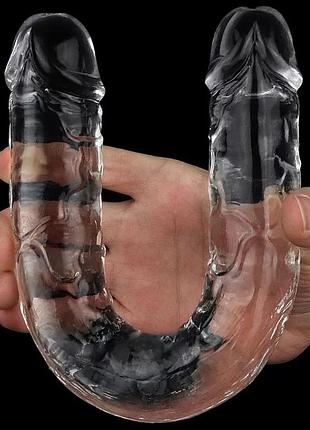 Двухсторонний фаллоимитатор 12'' flawless clear double dildo clear, 30х3,5 см. 7
