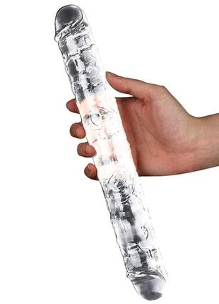Двухсторонний фаллоимитатор 12'' flawless clear double dildo clear, 30х3,5 см. 2