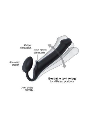Безременной страпон strap-on-me black m, 21х3,3 см. 4