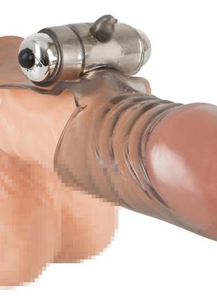Насадка з вібрацією та кільцем для мошок cock sleeve with vibration, 15х3,5 см.