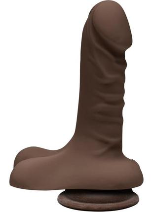 Фаллоимитатор doc johnson the d - super d - 6 inch with balls - ultraskyn - chocolate, 16х4 см. 2
