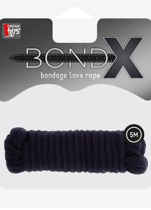 Мотузка для бондажу bondx love rope — black, 5 м