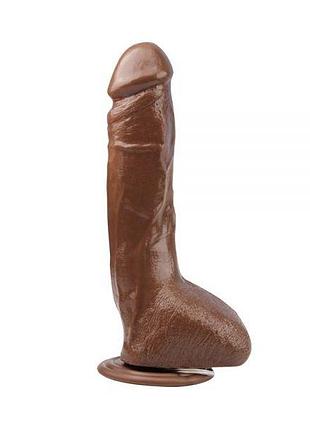 Вибратор mr.marcus' 9.9" vibrating dildo/pvc+abs brown, 25х5 см. 3