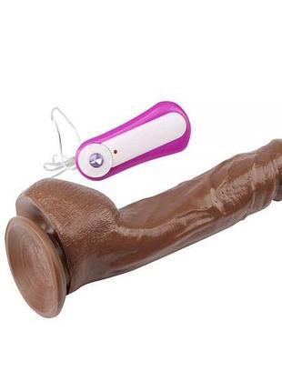 Вибратор mr.marcus' 9.9" vibrating dildo/pvc+abs brown, 25х5 см. 5