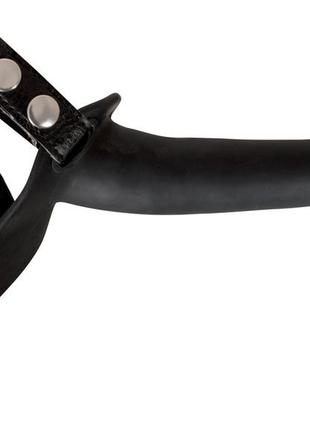 Двухсторонний страпон double strap on black silicone 3