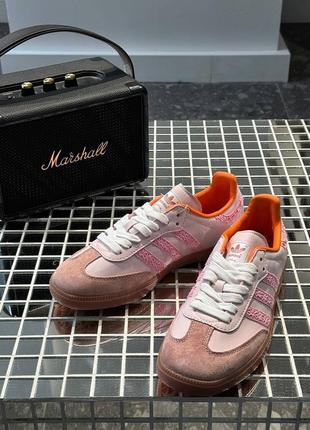 Шикарная стильная женская обувь кроссовки налобный топ новинка adidas samba pink9 фото