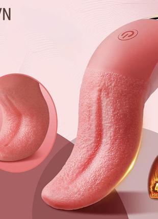 Вибратор с нагревом в форме языка для клитора vibrator hot tongue, 10 режимов, usb зарядка, 11,2х3,7 см.