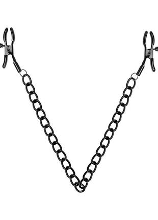 Затискачі для сосків bedroom fantasies nipple clamps with chain - black
