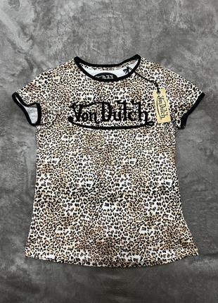 Новая леопардовая футболка von dutch villea leopard te размер m-l1 фото