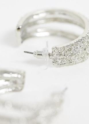 ✨🦄 элегантные нарядные многорядные серьги-кольца с шероховатой текстурой asos2 фото