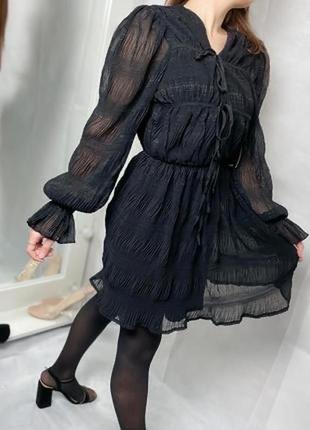 Платье нарядное черное с люрексом на новый год 36р zara na kd5 фото