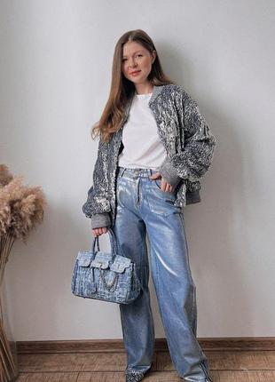 Шикарная сумка в стиле hermes новая сумочка модель birkin джинсовый вариант2 фото