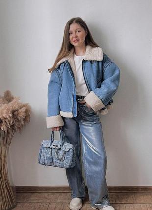 Шикарная сумка в стиле hermes новая сумочка модель birkin джинсовый вариант4 фото
