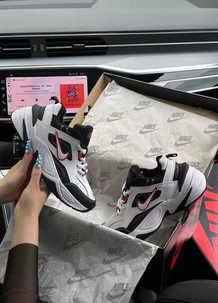 Жіночі кросівки nike m2k tekno  black white red7 фото