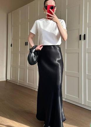 Женская шелковая юбка макси3 фото