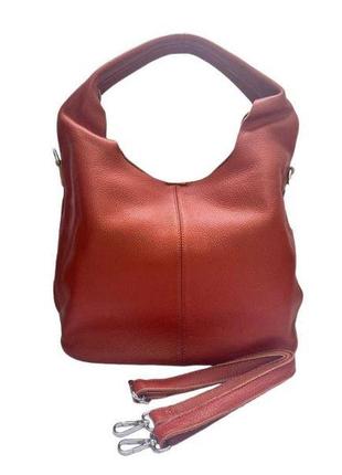 Женская коричневая сумка из мягкой натуральной кожи 8915-9