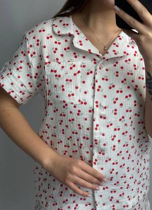 Комплект пижама натуральная муслин рубашка и штаны 22 цвета2 фото