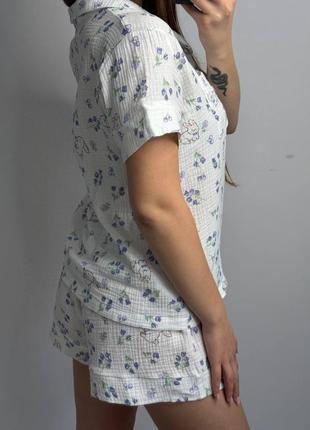 Комплект пижама натуральная муслин рубашка и штаны 22 цвета9 фото