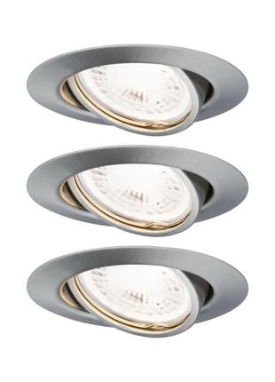 Светодиодный светильник базовый набор поворотный круглый 90мм 20° gu10 3x5w 3x350lm 230v 3000k матовое железо