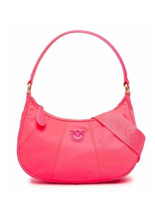 Pinko сумка mini half moon recycled nylon fuxia