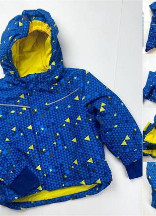 Горнолыжная мембранная термо куртка мальчик lupilu 98-104см (сине-желтая)4 фото