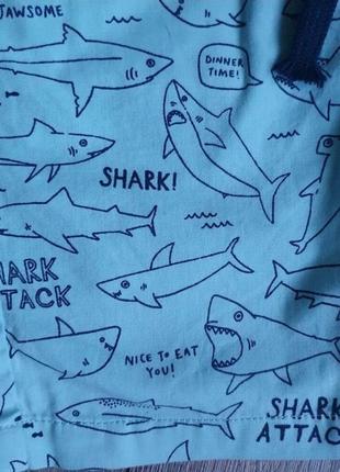 Шорти акули 🦈 sharki h&m 3-4 роки, 104 см3 фото