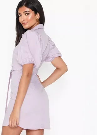 Платье рубашка лилового цвета4 фото