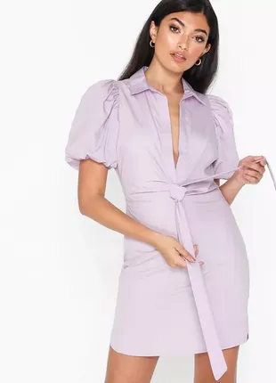 Плаття-сорочка фіолетового кольору5 фото