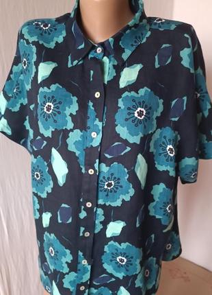 Женская льняная рубашка р. 48-501 фото