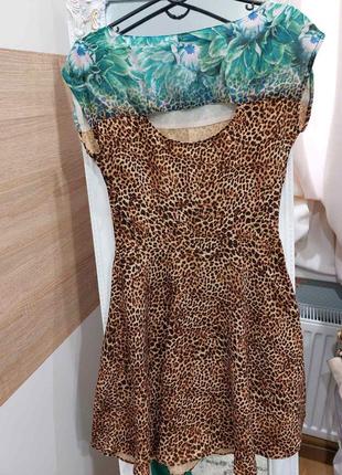 Сукня guess платье плаття тваринний принт леопард квітковий принт6 фото