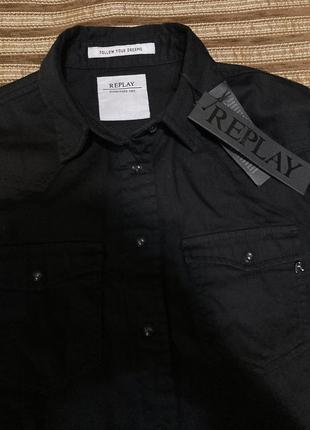 Рубашка replay black shirt плотная джинсовая2 фото