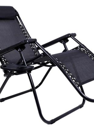 Раскладное садовое кресло шезлонг orion black8 фото