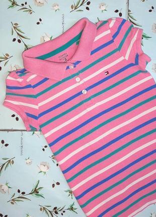 🎁1+1=3 модная розовая футболка tommy hilfiger хлопок на девочку 3 - 4 года2 фото