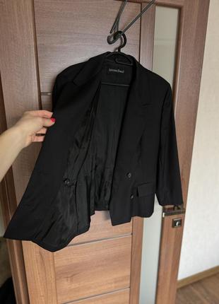 Стильный черный пиджак жакет блейзер на пуговицах  италия5 фото