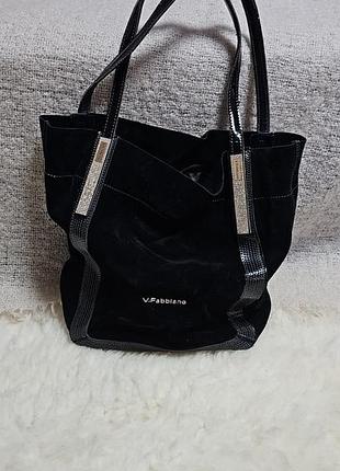 Замшева сумка чорного кольору v.fabbiano