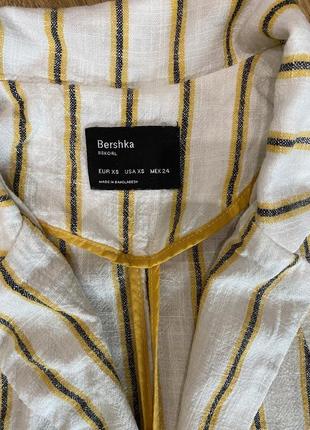 Полосатый пиджак прямого кроя, свободного стиля bershka zara9 фото