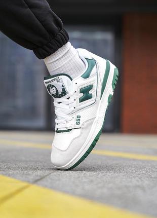 Мужские кроссовки new balance 550 white green