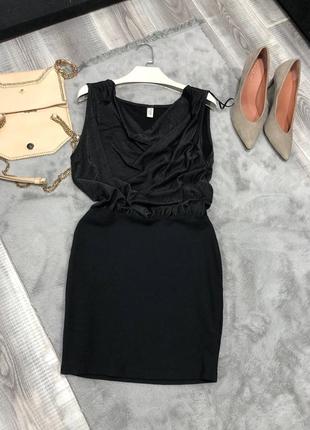 Черное мини платье хс с