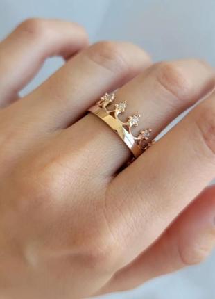 Золотое кольцо обручальное 585 проба корона