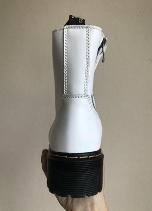 Жіночі черевики dr martens в білому кольорі без хутра (36-40)💜3 фото