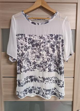 Стильная блуза со вставками сеточки1 фото