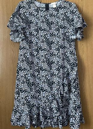 Сукня сарафан плаття hm s віскоза квітковий принт2 фото