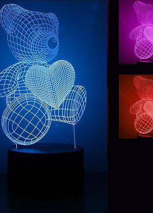 3d светильник мишка 15959-2-3