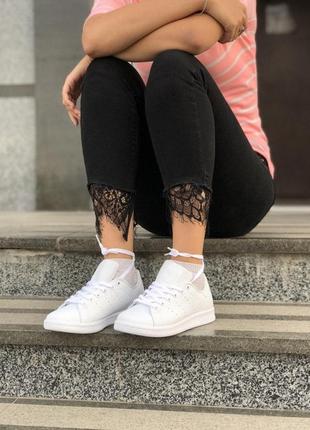 Кроссовки кеды adidas stan smith в белом цвете из кожи (36-40)💜7 фото
