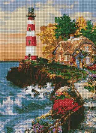 Алмазная мозаика/вышивка дом у маяка 40*50 см идейка amo7058