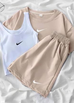 Костюм nike тройка (майка+футболка+шорты)6 фото