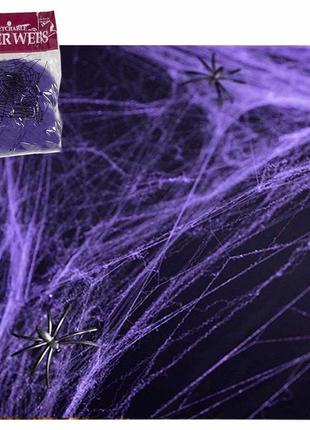 Паутина с пауками (20гр) фиолетовая1 фото